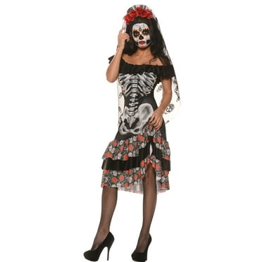 Day of The Dead Costume Bustier Adult Dia de Los Muertos Sugar Skull 85347-L 